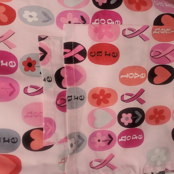 Women breast cancer nursing srub top with gray pants - Picture 3 of 11